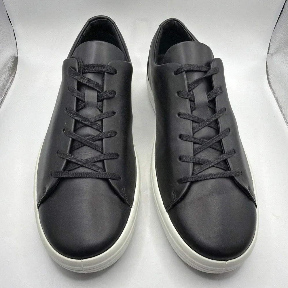ECCO Soft 7 Men's Black Leather Shoes 470794 01001 Size EU 44 US 10-10.5 NEW